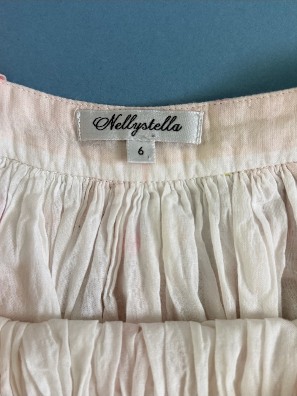 Nellystella Chloe Ditzy Pink Stripe Embroidered Tassel Cotton Girls Dress - Picture 4 of 5